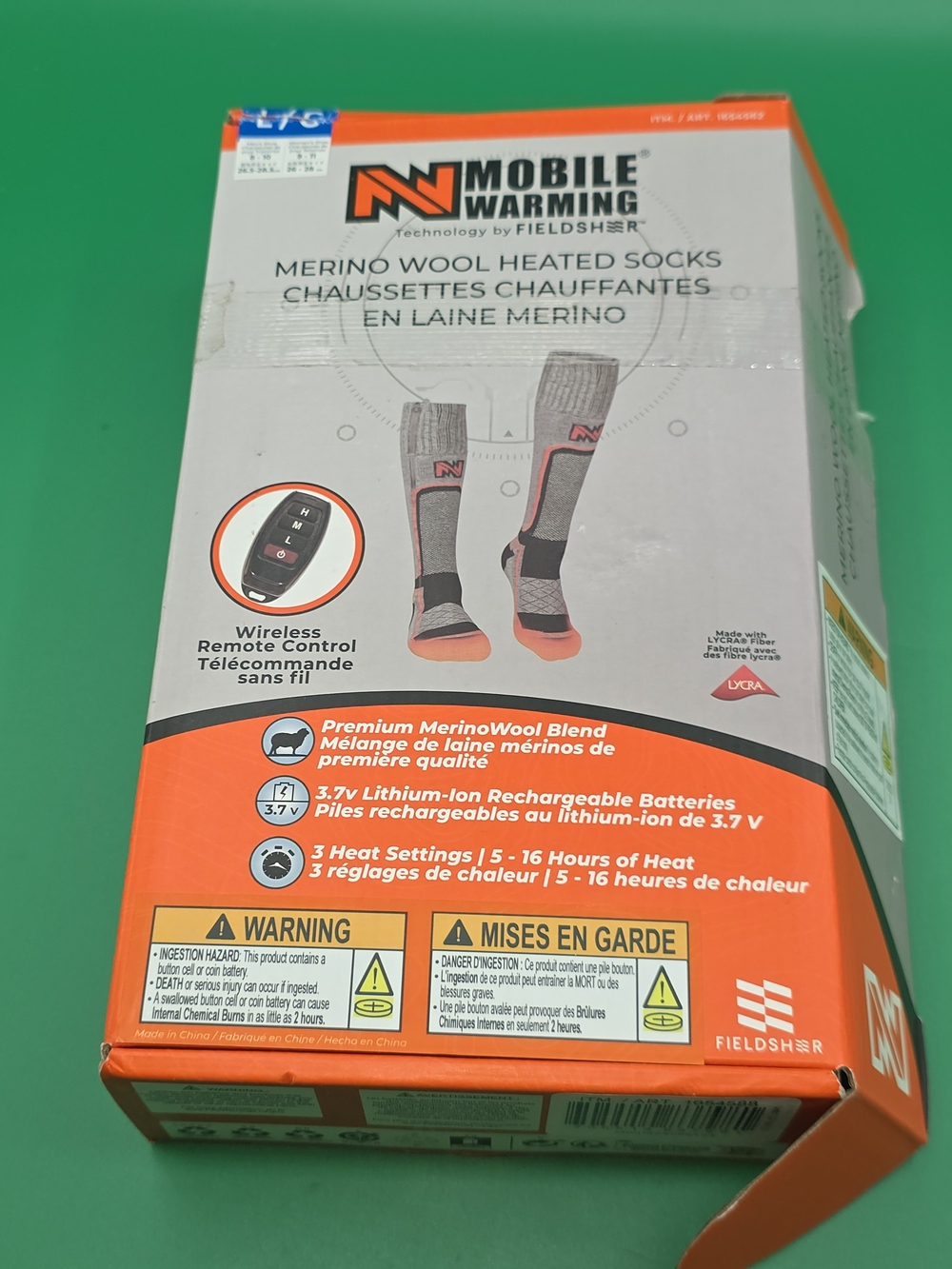 Mobile Warming Merino Wool Heated Athletic Socks - Gray/Pink